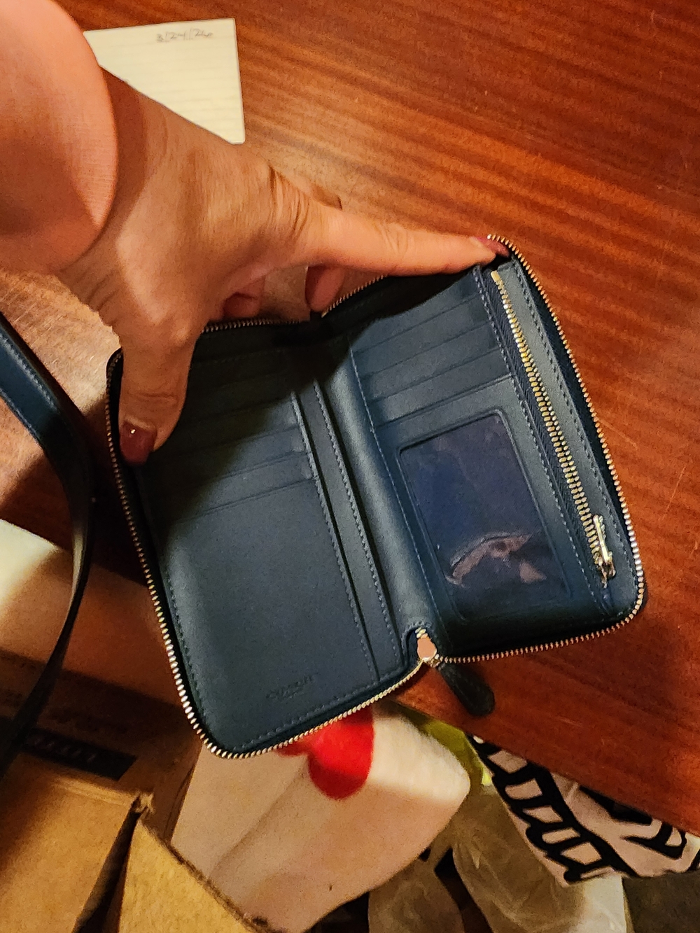 Coach Quilted Denim Crossbody and Zip Wallet - Blue New Condition - Picture 9 of 12